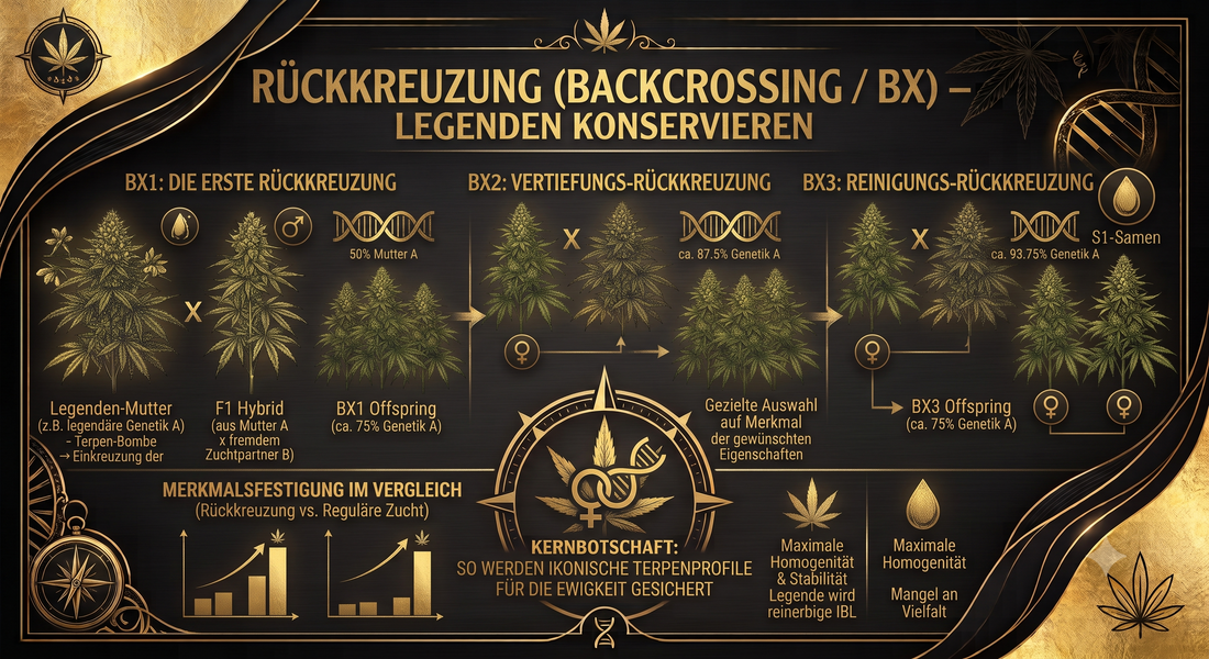 Rückkreuzung (Backcrossing / BX) & Breeder-Nomenklatur: Wie Legenden-Genetiken für die Ewigkeit zementiert werden